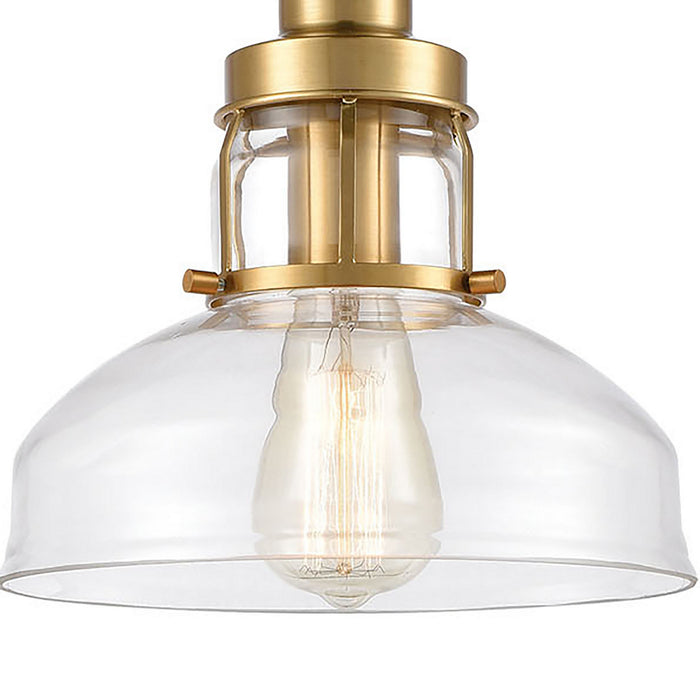 One Light Mini Pendant from the Manhattan Boutique collection in Brushed Brass finish