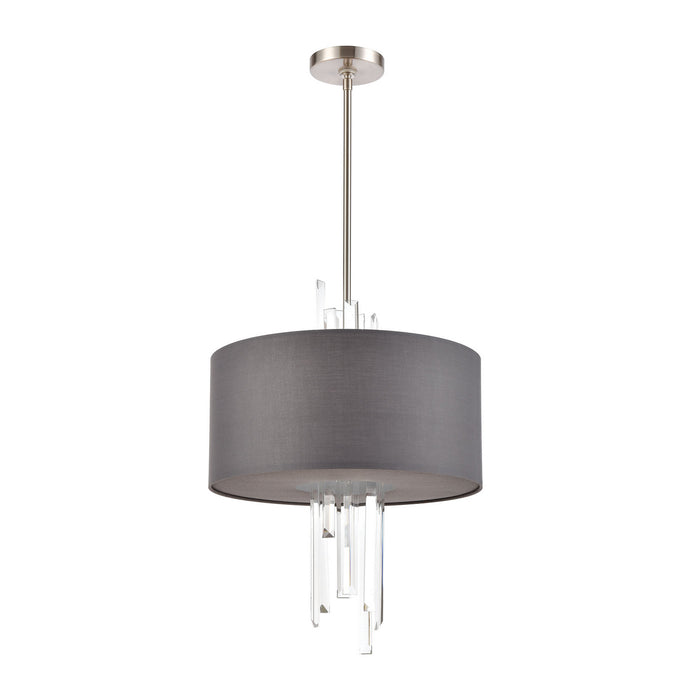 Three Light Chandelier from the Crystal Falls collection in Satin Nickel finish
