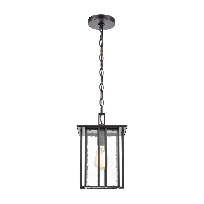 One Light Outdoor Hanging Lantern from the Radnor collection in Matte Black finish