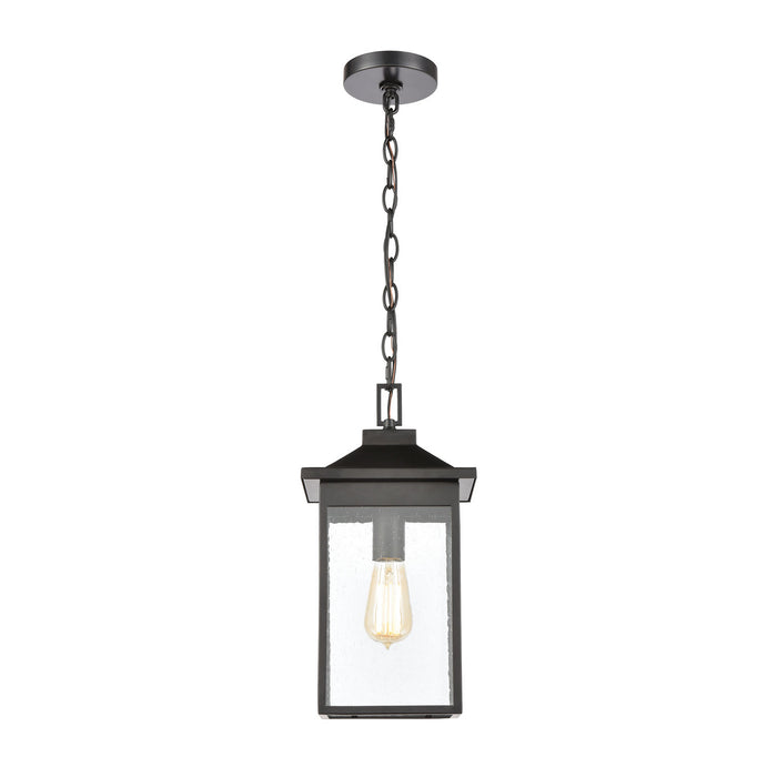 One Light Outdoor Hanging Lantern from the Lamplighter collection in Matte Black finish