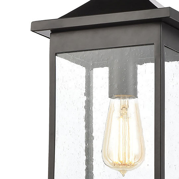 One Light Outdoor Hanging Lantern from the Lamplighter collection in Matte Black finish