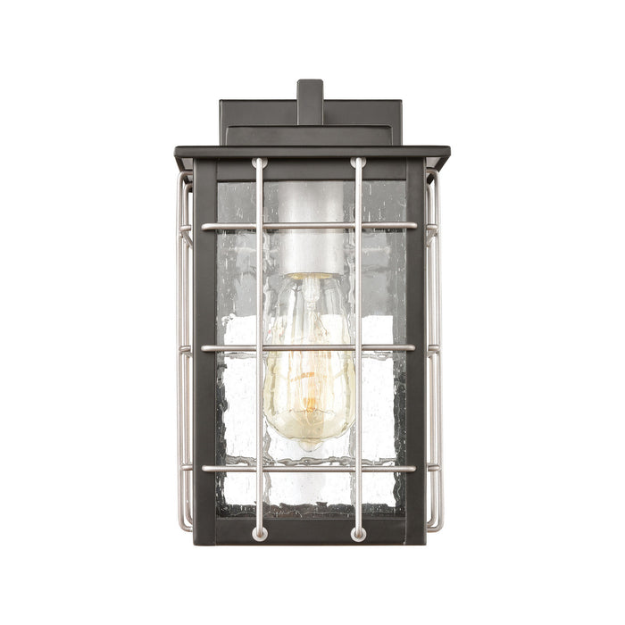 One Light Wall Sconce from the Brewster collection in Matte Black, Weathered Zinc, Weathered Zinc finish