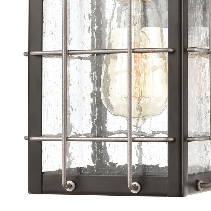 One Light Wall Sconce from the Brewster collection in Matte Black, Weathered Zinc, Weathered Zinc finish