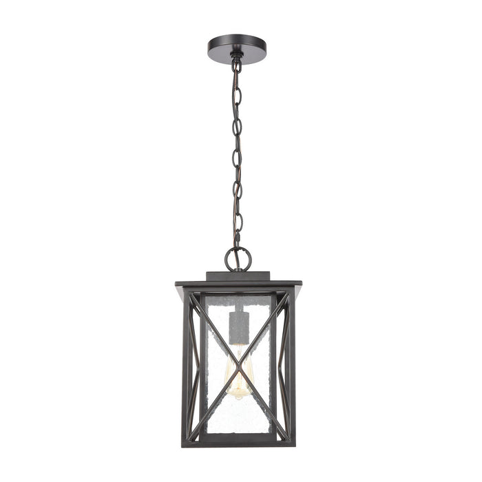 One Light Outdoor Hanging Lantern from the Carriage Light collection in Matte Black finish