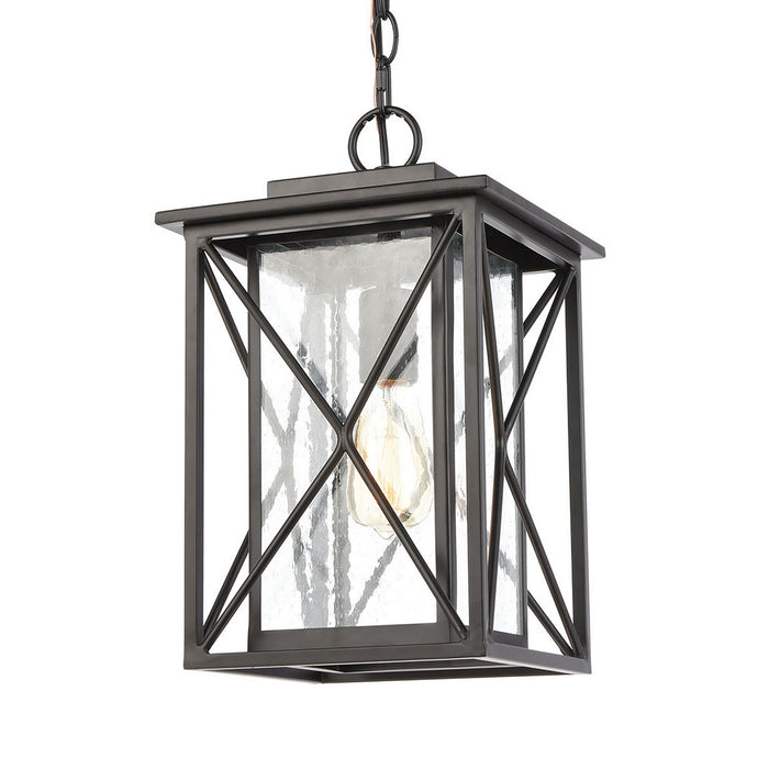 One Light Outdoor Hanging Lantern from the Carriage Light collection in Matte Black finish