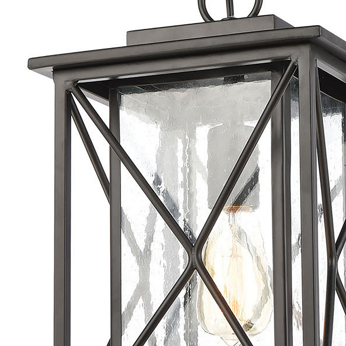 One Light Outdoor Hanging Lantern from the Carriage Light collection in Matte Black finish