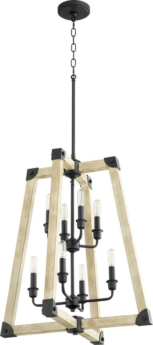 Quorum - 6789-8-69 - Eight Light Entry Pendant - Alpine - Noir w/ Driftwood finish