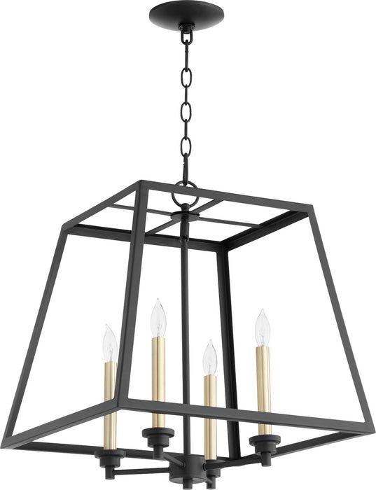 Four Light Pendant in Noir finish