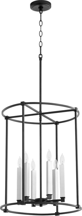 Six Light Entry Pendant from the Olympus collection in Noir finish