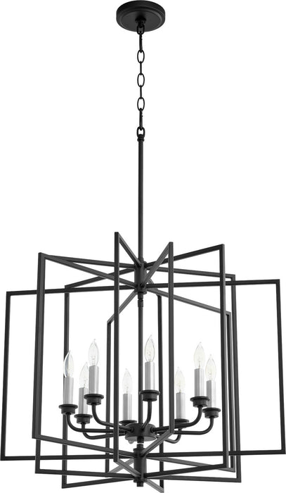 Eight Light Pendant from the Hammond collection in Noir finish