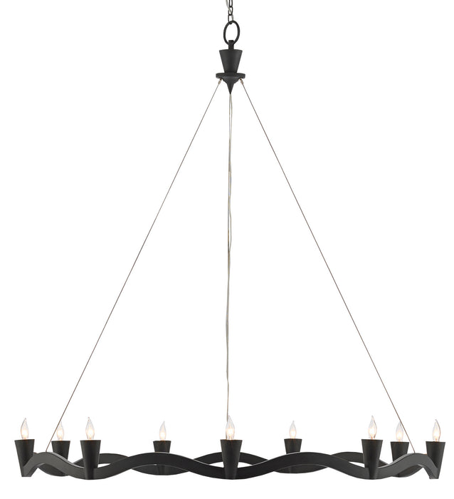 Currey and Company - 9000-0461 - Nine Light Chandelier - Antique Black