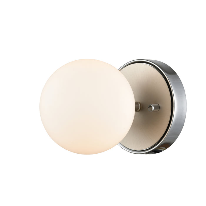 DVI Lighting - DVP34501CH+BN-OP - One Light Wall Sconce - Alouette - Chrome/Buffed Nickel w/ Half Opal Glass