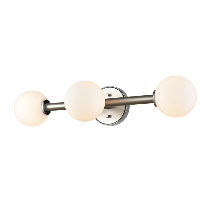 DVI Lighting - DVP34523CH+BN-OP - Three Light Vanity - Alouette - Chrome/Buffed Nickel w/ Half Opal Glass