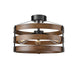 DVI Lighting - DVP41812GR+IW - Three Light Semi-Flush Mount - Fort Garry - Graphite/Ironwood On Metal