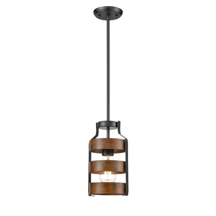 DVI Lighting - DVP41821GR+IW - One Light Mini-Pendant - Fort Garry - Graphite/Ironwood On Metal