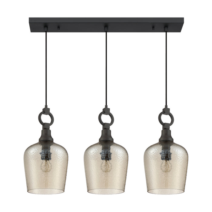 Three Light Island Chandelier from the Kendrick collection in Western Bronze finish