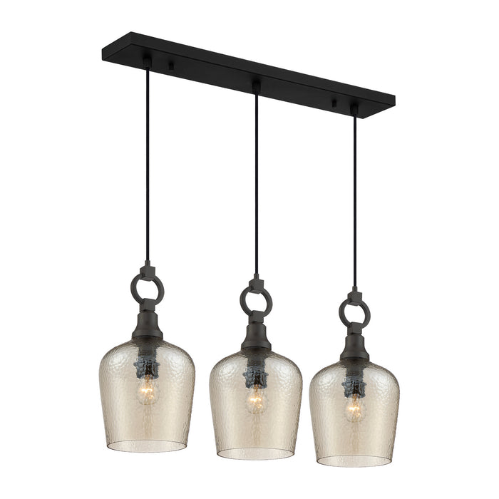 Three Light Island Chandelier from the Kendrick collection in Western Bronze finish