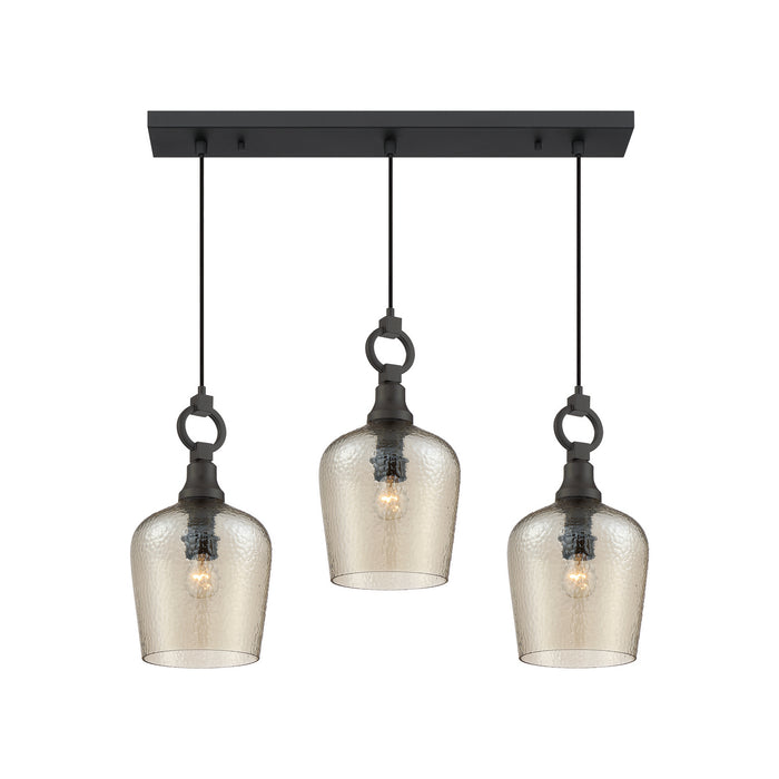 Three Light Island Chandelier from the Kendrick collection in Western Bronze finish