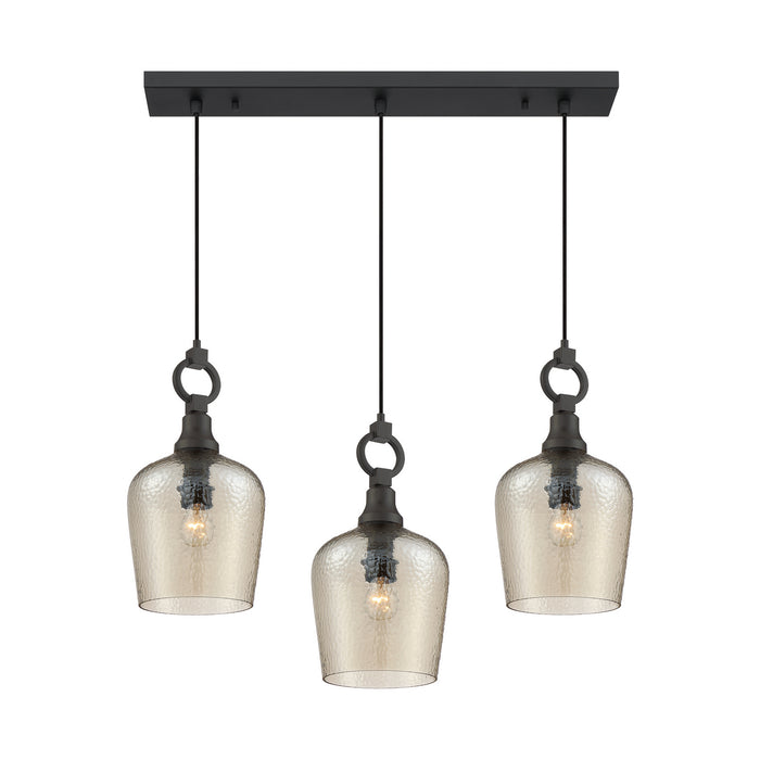 Three Light Island Chandelier from the Kendrick collection in Western Bronze finish