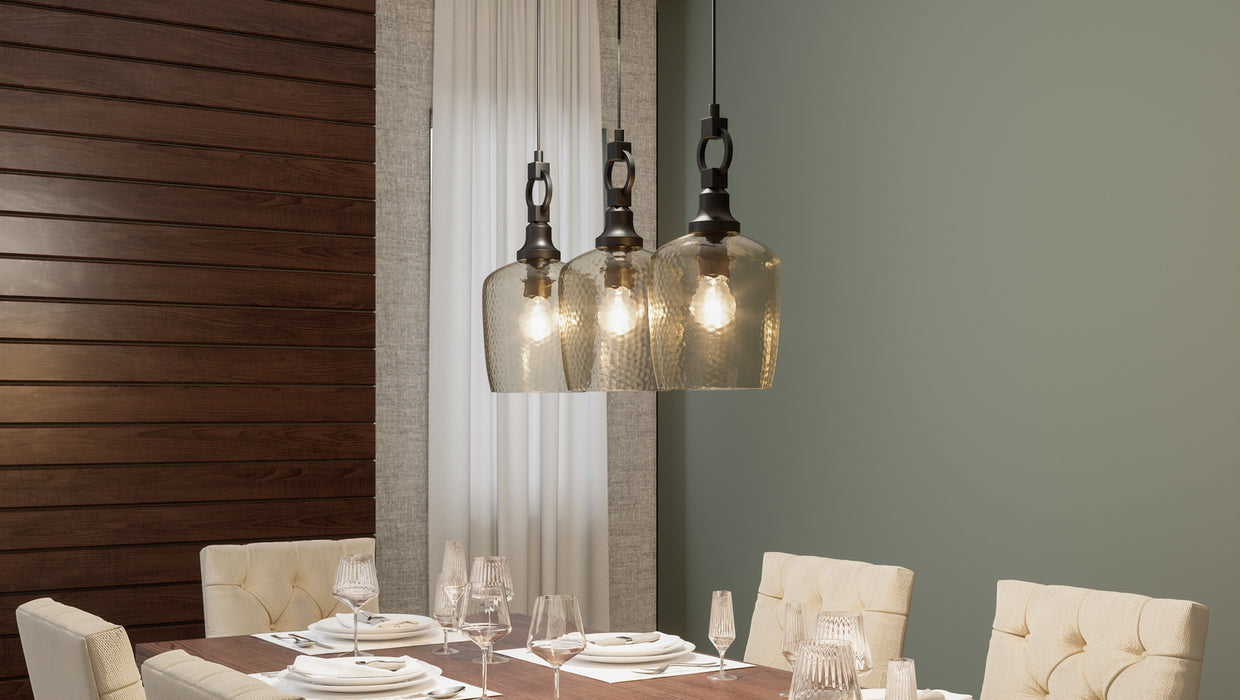 Three Light Island Chandelier from the Kendrick collection in Western Bronze finish