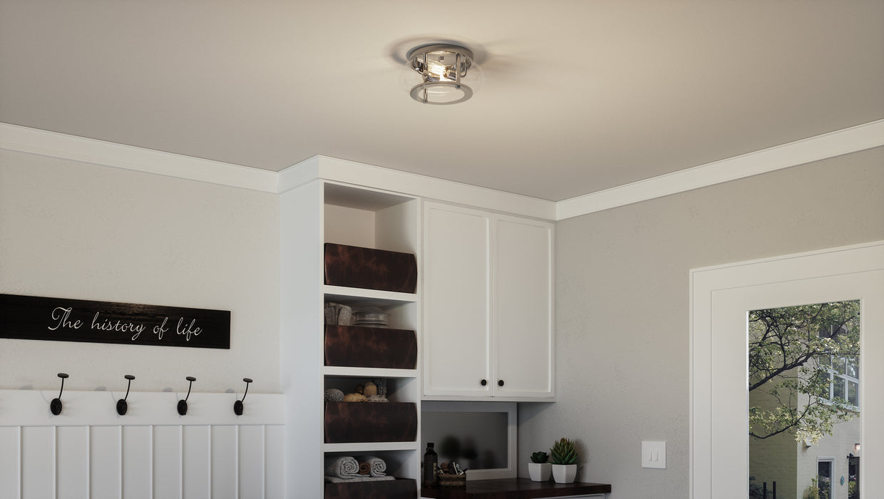 Two Light Flush Mount from the Trilogy collection in Polished Chrome finish