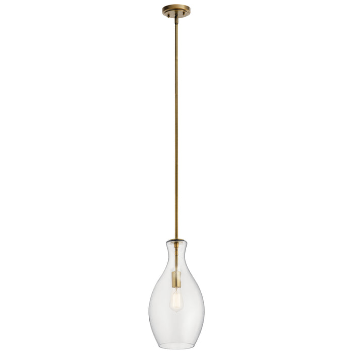 Kichler - 42047NBR - One Light Mini Pendant - Everly - Natural Brass