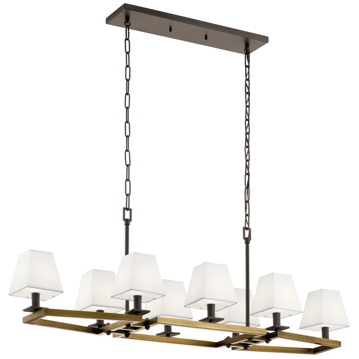 Kichler - 44023NBR - Eight Light Linear Chandelier - Dancar - Natural Brass