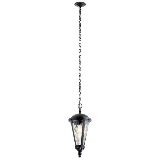 Kichler - 49236BSL - One Light Outdoor Pendant - Cresleigh - Black With Silver Highlights