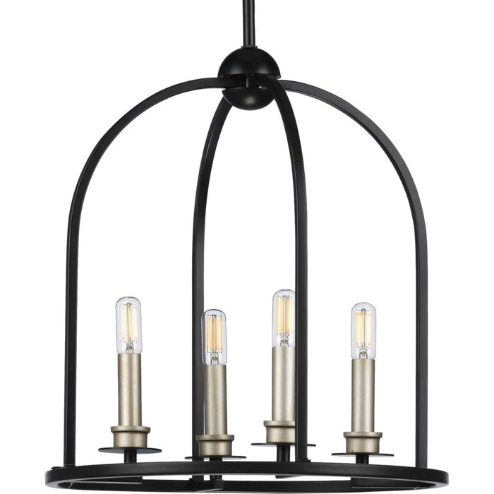 Progress Lighting - P500121-031 - Four Light Foyer Pendant - Seneca - Black