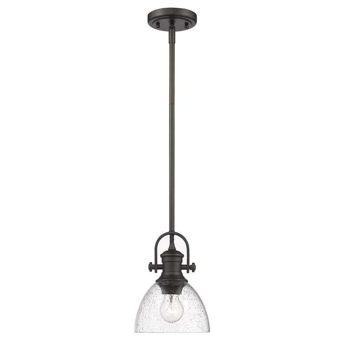 One Light Mini Pendant from the Hines collection in Rubbed Bronze finish