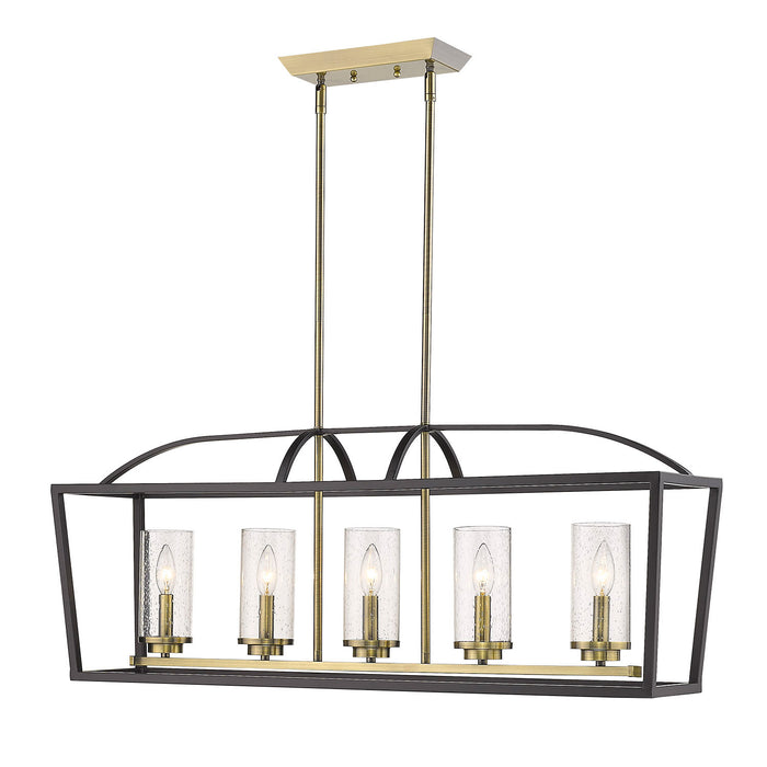 Five Light Linear Pendant from the Mercer collection in Matte Black finish