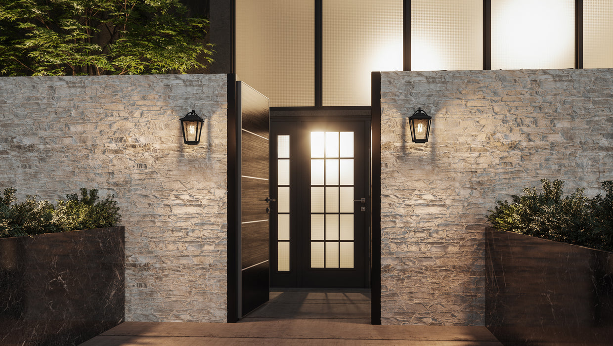 One Light Outdoor Wall Lantern from the Darius collection in Earth Black finish