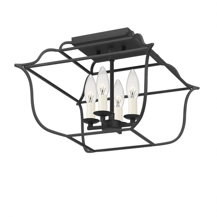 Four Light Semi-Flush Mount from the Gallery collection in Royal Ebony finish