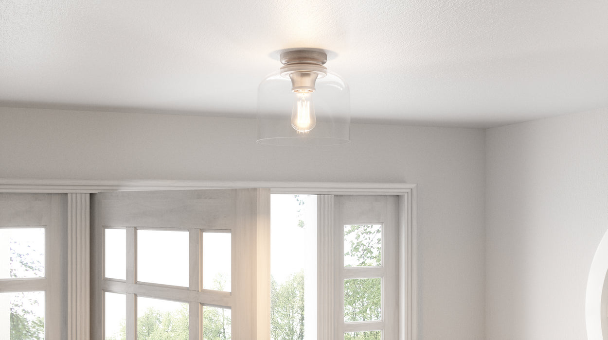 One Light Semi-Flush Mount from the Bethany collection in Brushed Nickel finish