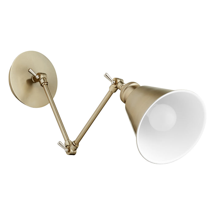 One Light Wall Mount in Aged Brass finish