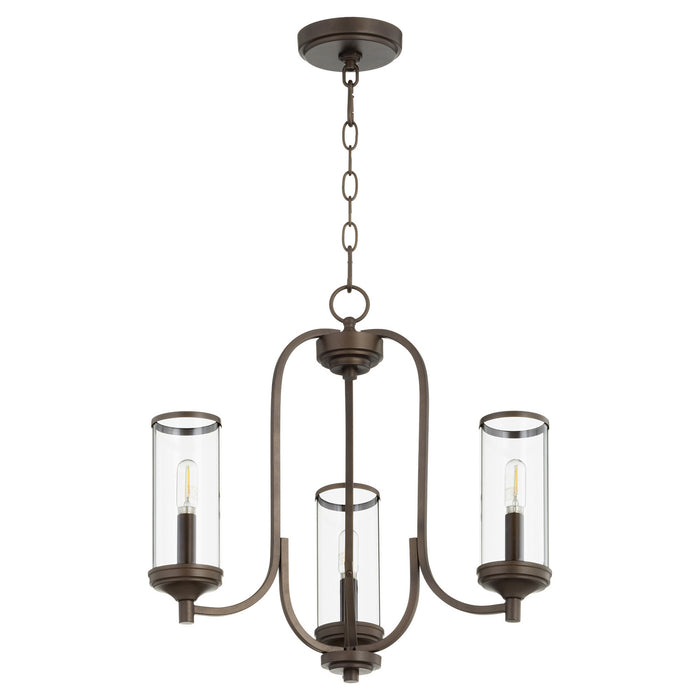 Quorum - 6044-3-86 - Three Light Chandelier - Collins - Oiled Bronze