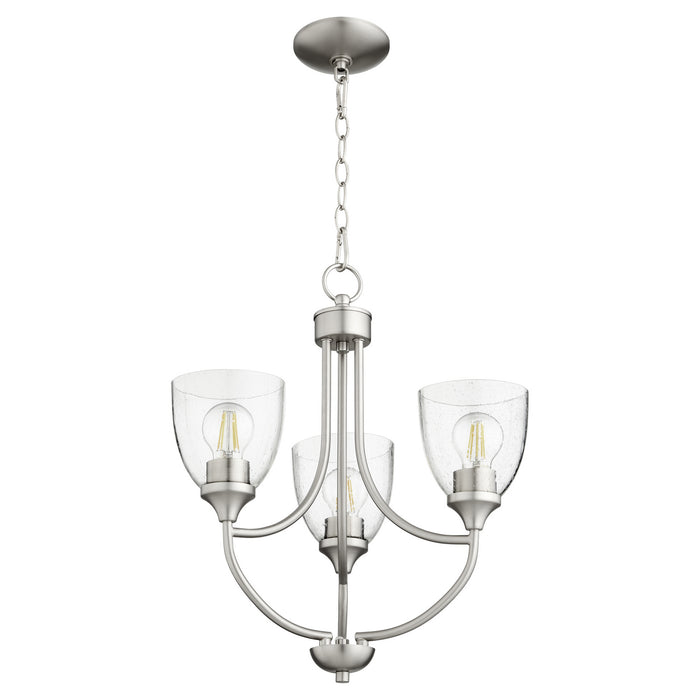 Quorum - 6059-3-265 - Three Light Chandelier - Enclave - Satin Nickel w/ Clear/Seeded