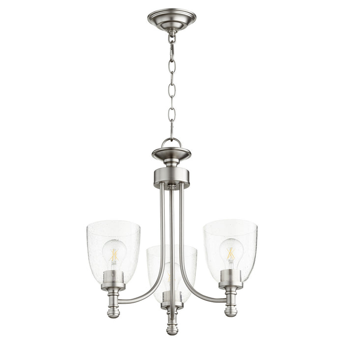 Quorum - 6122-3-265 - Three Light Chandelier - Rossington - Satin Nickel w/ Clear/Seeded