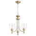 Quorum - 6122-3-280 - Three Light Chandelier - Rossington - Aged Brass w/ Clear/Seeded