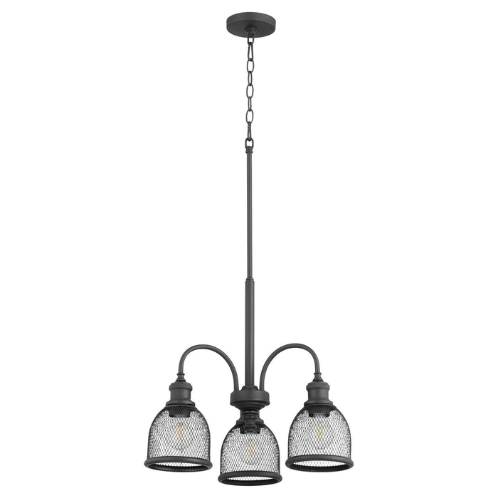 Three Light Chandelier from the Omni collection in Noir finish