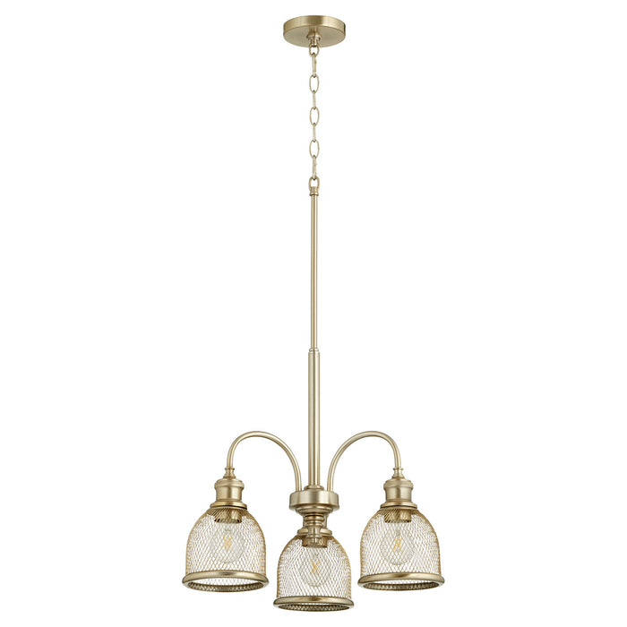 Three Light Chandelier from the Omni collection in Aged Brass finish