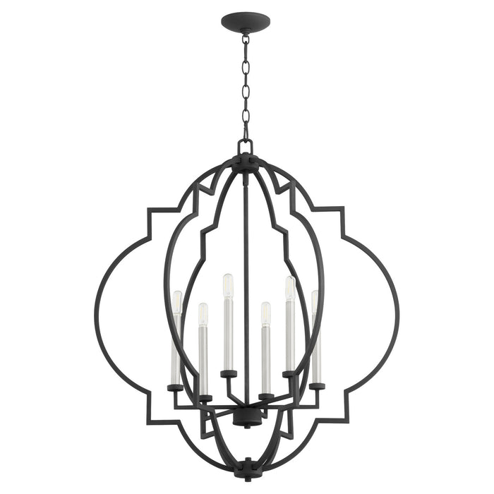 Six Light Pendant from the Dublin collection in Noir finish