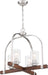 Nuvo Lighting - 60-6966 - Four Light Chandelier - Arabel - Brushed Nickel / Nutmeg Wood