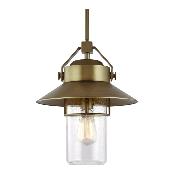One Light Pendant from the Boynton collection in Painted Distressed Brass finish