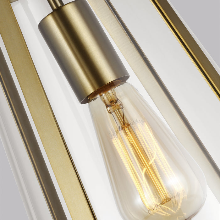 One Light Pendant from the Harrow collection in Burnished Brass finish