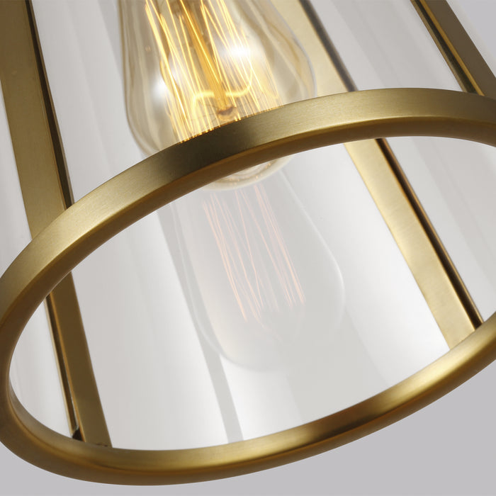 One Light Pendant from the Harrow collection in Burnished Brass finish