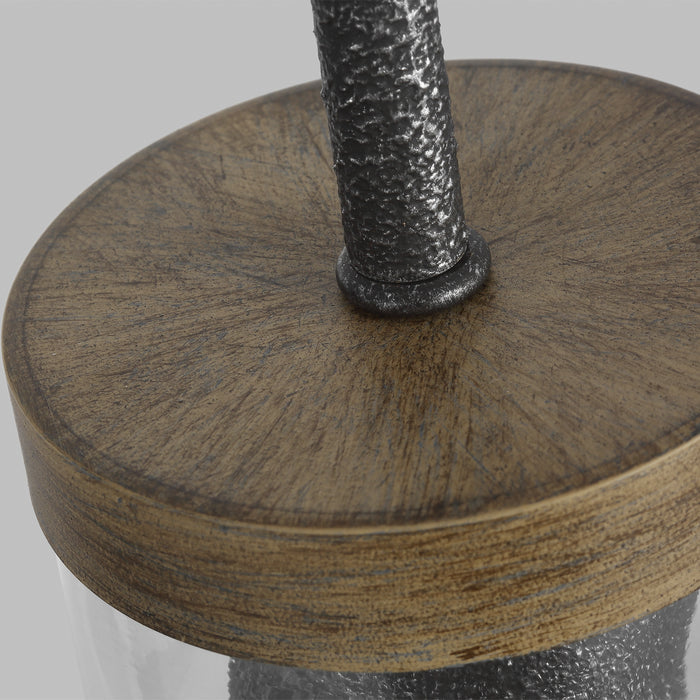 One Light Pendant from the ANGELO collection in Distressed Weathered Oak / Slate Grey Metal finish