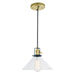 JVI Designs - 1221-10 S2-CB - One Light Pendant - Nob Hill - Satin Brass and Black