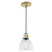 JVI Designs - 1221-10 S5-CB - One Light Pendant - Nob Hill - Satin Brass and Black