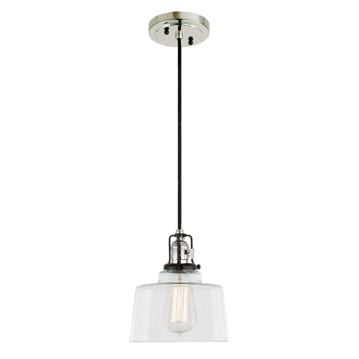 JVI Designs - 1221-15 S14 - One Light Pendant - Nob Hill - Polished Nickel and Black